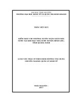 Kiểm soát chi thường xuyên ngân sách nhà nước tại KBNN huyện bình liêu, tỉnh quảng ninh 