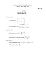 ĐỀ THI 06 học phần toán cao cấp 1 