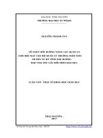 Tổ chức bồi dưỡng năng lực quảng lý cho đội ngũ cán bộ quản lý trường mầm non huyện tứ kỳ tỉnh hải dương đáp ứng yêu cầu đổi mới giáo dục 