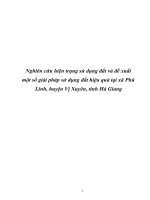 Nghiên cứu hiện trạng sử dụng đất và đề xuất một số giải pháp sử dụng đất hiệu quả tại xã phú linh, huyện vị xuyên, tỉnh hà giang