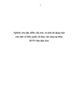 Nghiên cứu đặc điểm cấu trúc và tính đa dạng loài của một số kiểu quần xã thực vật rừng tại khu BTTN bát đại sơn