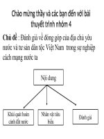 Đánh giá về đóng góp của địa chủ yêu nước và tư sản dân tộc Việt Nam  trong sự nghiệp cách mạng nước ta