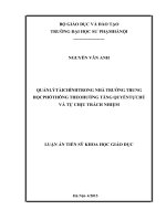 Quản lý tài chính trong nhà trường trung học phổ thông theo định hướng tăng quyền tự chủ và tự chịu trách nhiệm