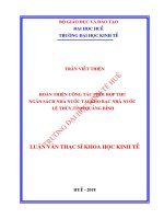 Hoàn thiện công tác phối hợp thu ngân sách nhà nước tại kho bạc nhà nước lệ thủy, tỉnh quảng bình 