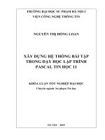 Xây dựng hệ thống bài tập trong dạy học lập trình pascal tin học 11