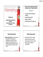 Bài giảng môn MARKETING PRINCIPLE LECTURE NOTES: Chapter 6 creating value for target customer 