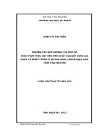 Nghiên cứu ảnh hưởng của một số kiểu thảm thực vật đến tính chất của đất dưới các quần xã rừng trồng ở xã phú đình, huyện định hóa, tỉnh thái nguyên 