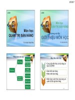 Slide bài giảng quản trị bán hàng: Chương 1 tổng quan quan tri ban hang 