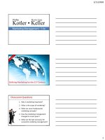 Bài giảng MARKETING MANAGEMENT LECTURE NOTES: chap 1 defining marketing for 21st century 