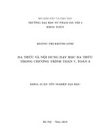 Đa thức và nội dung dạy học đa thức trong chương trình toán 7, toán 8