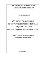 Xây dựng website cho công ty trách nhiệm hữu hạn một thành viên thương mại   dịch vụ hoàng anh
