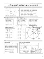 CÔNG THỨC LƯỢNG GIÁC  SIN COS TAN COTAN