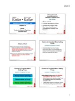 Bài giảng MARKETING MANAGEMENT LECTURE NOTES: Chapter 10 pricing strategy 