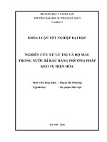 Nghiên cứu xử lý TSS và độ màu trong nước rỉ rác bằng phương pháp keo tụ điện hóa