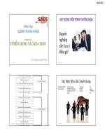 Slide bài giảng quản trị bán hàng: Chương 5 TUYEN DUNG VA LUA CHON 