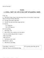 Giáo án Toán 3 chương 1 bài 2: Cộng, trừ các số có 3 chữ số (không nhớ)