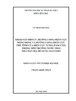 Khảo sát phổ CV, đường cong phân cực dòng động và đường cong phân cực thế tĩnh của điện cực ti tio2 PANi CNTs trong môi trường nước thải nhà máy bia bổ sung glucozơ