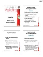 Bài giảng môn MARKETING PRINCIPLE LECTURE NOTES: Chapter 8 marketing channels 