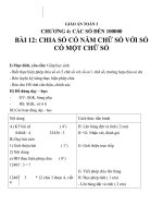 Giáo án Toán 3 chương 4 bài 12: Chia số có 5 chữ số cho số có 1 chữ số