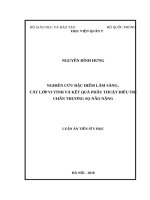 Nghiên cứu đặc điểm lâm sàng, cắt lớp vi tính và kết quả phẫu thuật điều trị chấn thương sọ não nặng