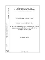 Bước đầu nghiên cứu một số chủng vi khuẩn pseudomonas để xử lý nước thải công nghiệp chế biến sữa 