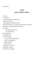 Giáo án Toán 3 chương 2 bài 26: Bảng chia 9