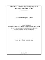 Vai trò của phụ nữ dân tộc sán dìu trong phát triển kinh tế hộ gia đình vùng đông bắc việt nam (nghiên cứu trường hợp tỉnh thái nguyên)