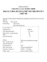 Giáo án Toán 3 chương 4 bài 12: Chia số có 5 chữ số cho số có 1 chữ số