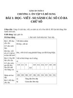 Giáo án Toán 3 chương 1 bài 1: Đọc,viết,so sánh các số có 3 chữ số