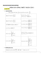 Bảng công thức toán trung học phổ thông