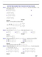 BÀI tập TRẮC NGHIỆM TRỤC tọa độ và hệ TRỤC tọa độ 