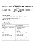 Giáo án Toán 3 chương 2 bài 28: Chia số có 3 chữ số cho số có 1 chữ số