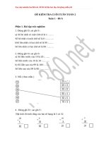 ĐỀ KIỂM TRA CUỐI TUẦN TOÁN 2