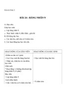 Giáo án Toán 3 chương 2 bài 24: Bảng nhân 9