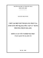 Chế tạo bột huỳnh quang phát xạ ánh sáng đỏ mgal2o4  cr3+ bằng phương pháp sol gel (2018)