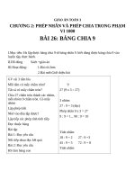 Giáo án Toán 3 chương 2 bài 26: Bảng chia 9