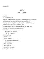 Giáo án Toán 3 chương 2 bài 25: Gam