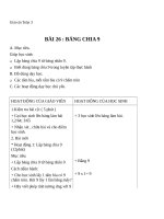 Giáo án Toán 3 chương 2 bài 26: Bảng chia 9