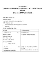 Giáo án Toán 3 chương 2 bài 24: Bảng nhân 9