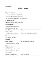 Giáo án Toán 3 chương 2 bài 26: Bảng chia 9