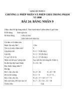 Giáo án Toán 3 chương 2 bài 24: Bảng nhân 9