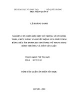 Nghiên cứu biến đồi một số thông số về hình thái, chức năng và huyết động của thất trái bằng siêu âm doppler tim ở phụ nữ mang thai bình thường và tiền sản giật tt