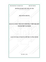 Quản lý chất thải rắn sinh hoạt trên địa bàn thành phố nam định (t)t 