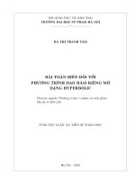 Bài toán biên đối với phương trình đạo hàm riêng mờ dạng hyperbolic chuyên ngành phương trình vi phân và tích phân tt 