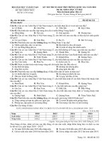 đề địa lí chính thức thpt quốc gia năm 2018 mã 322