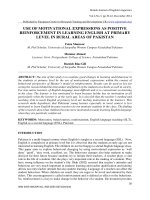 Use of motivational expressions as positive reinforcement in learning english at primary level in rural areas of pakistan