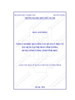 Nâng cao hiệu quả công tác quản lý trật tự xây dựng tại thị trấn vĩnh tường, huyện vĩnh tường, tỉnh vĩnh phúc (tt) 