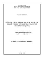 Giáo dục chính trị cho học sinh trung cấp chuyên nghiệp công lập tại thành phố hồ chí minh hiện nay tt 