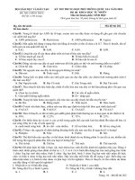 đề thi sinh học chính thức thpt quốc gia năm 2018 mã 201