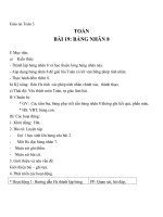 Giáo án Toán 3 chương 2 bài 19: Bảng nhân 8